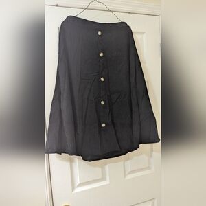 SHEIN Black A-Line Skirt with Button Detail